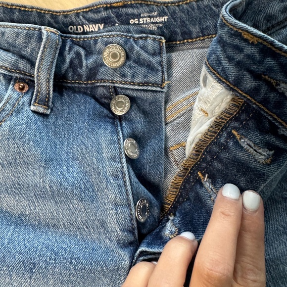 Old Navy OG Straight Jean Shorts Distressed Cut-Off - Picture 3 of 5